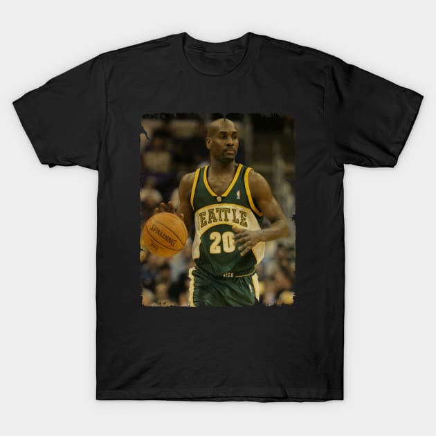 Gary Payton - Vintage Design Of Basketball T-Shirt by JULIAN AKBAR PROJECT